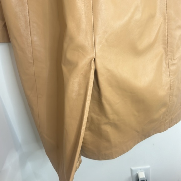 Bod & Christensen Leather 3/4 Trench Coat Style Button Down Women size 14 - Picture 15 of 17